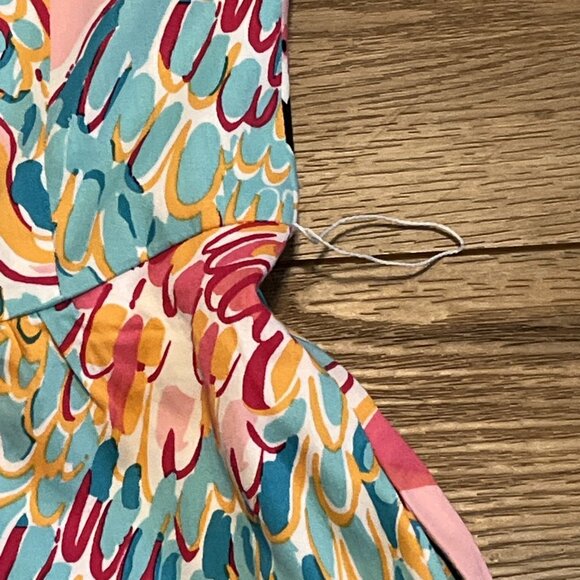 Lilly Pulitzer Wyatt Strapless Mini Dress SZ 4 Pink Blue Peel and Eat Flamingo - Picture 13 of 16